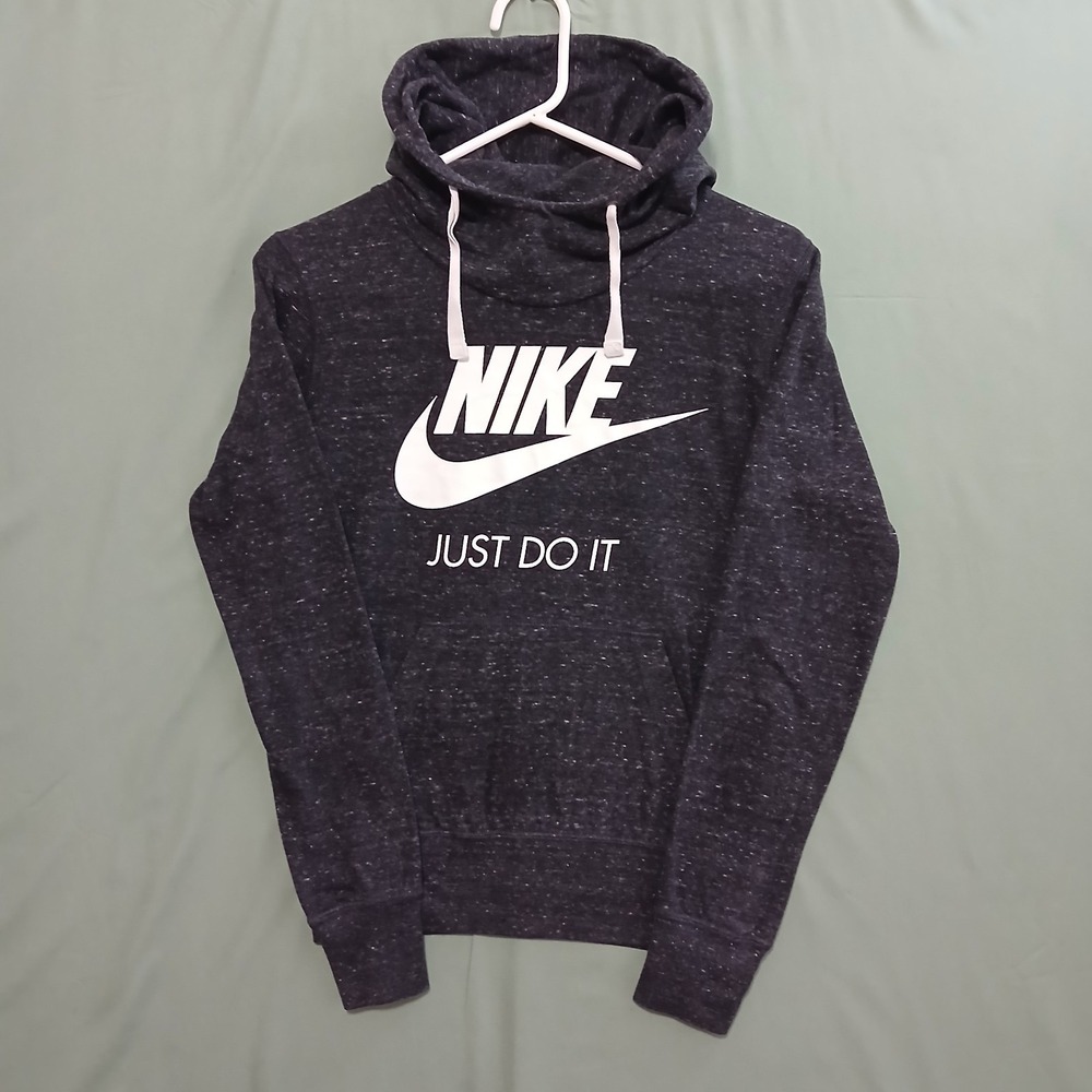 Nike Just Do It Cord Hoodie Unisex Black Lightweight Casual Pullover Small NWOT - Picture 2 of 12
